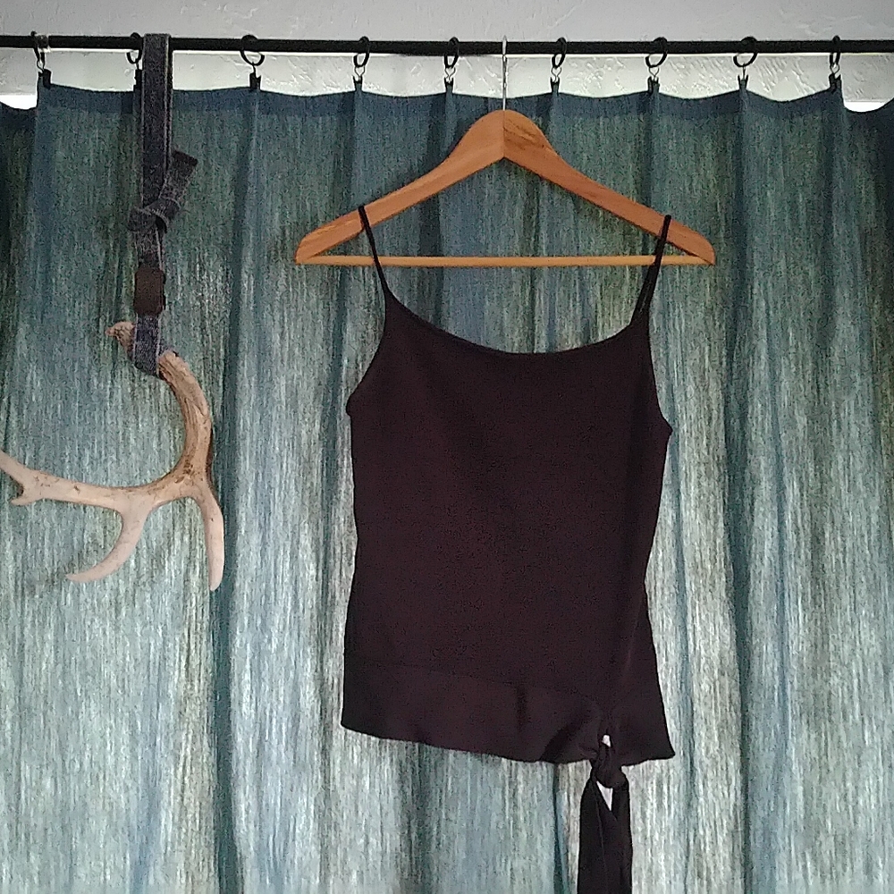Brown Knit Tie Tank